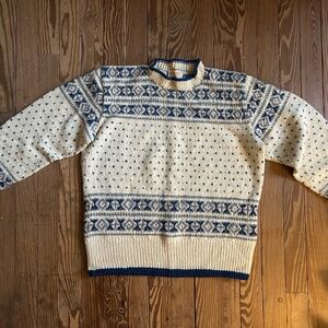 Heimen Oslo Ski Sweater, Cream & Blue,
